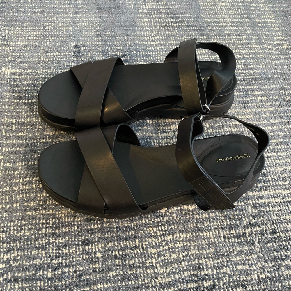 Cole Haan ZeroGrand Leather Platform Sandals - Picture 2 of 12